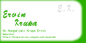 ervin krupa business card